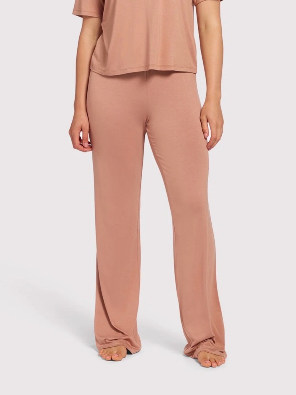 Nuuds Wide Leg Flowy Pajama Lounge Pants in Clay Lightweight Relaxed Effortless